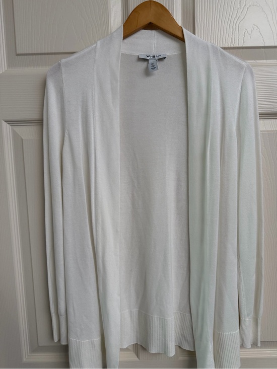 White House Black Market Sweaters - WHBM White House Black Market White Open Front Cardigan Sweater